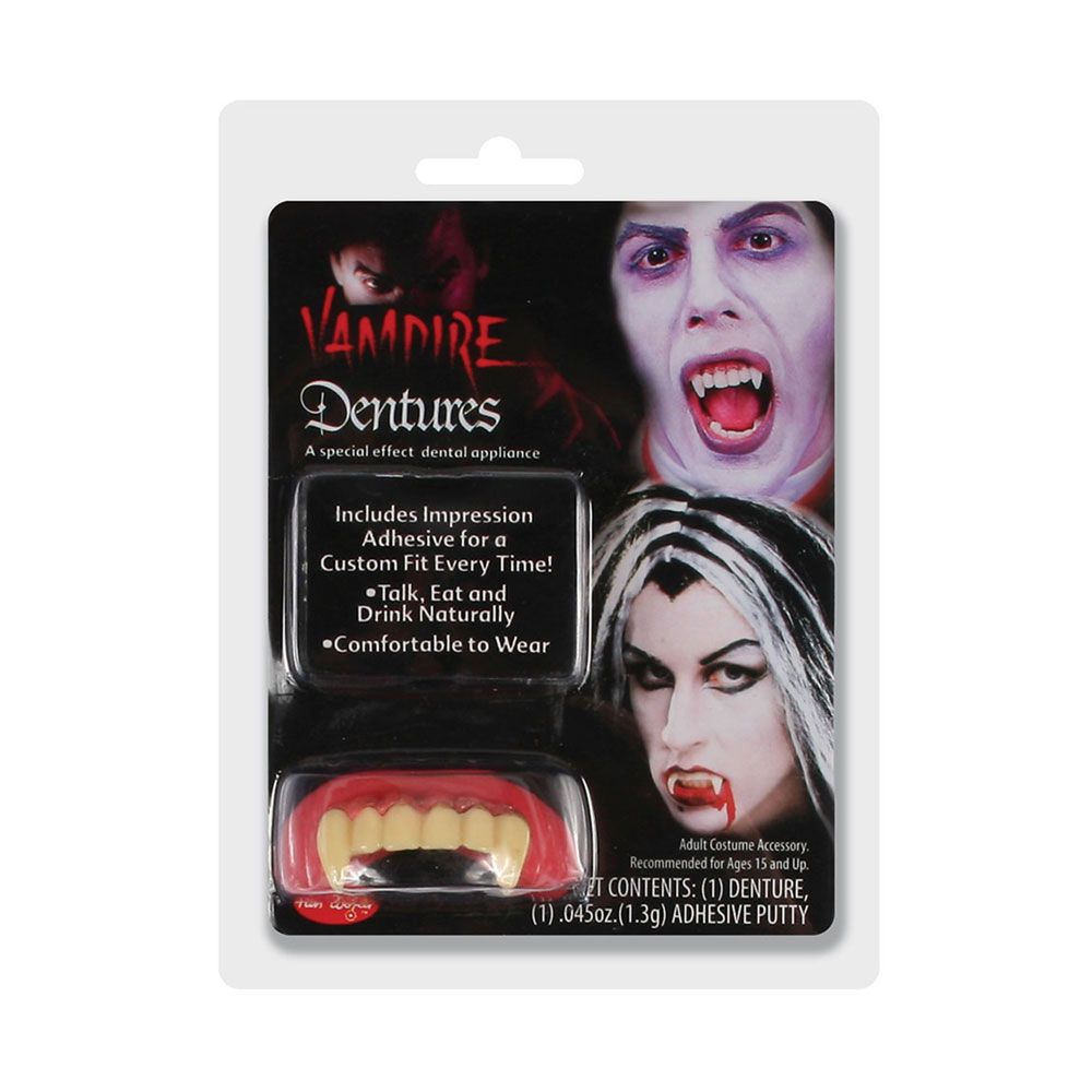 Vampire Teeth With Dental Adhesive