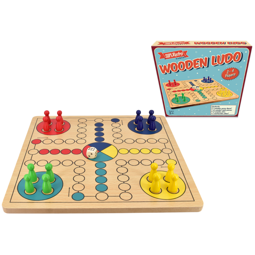 Super Retro Wooden Ludo Game