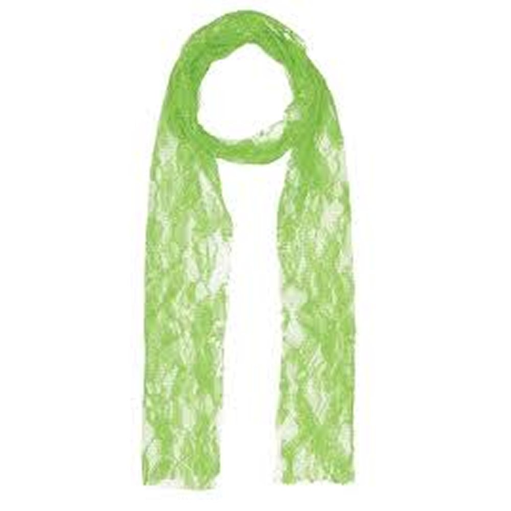 80's Neon Lace Scarf Green