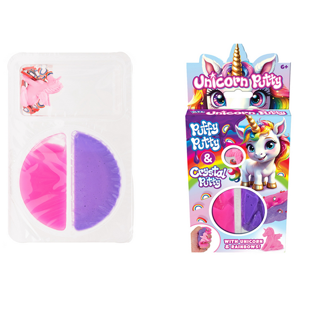 Unicorn Putty &ndash; Puffy & Crystal Putty with Unicorn & Rainbows