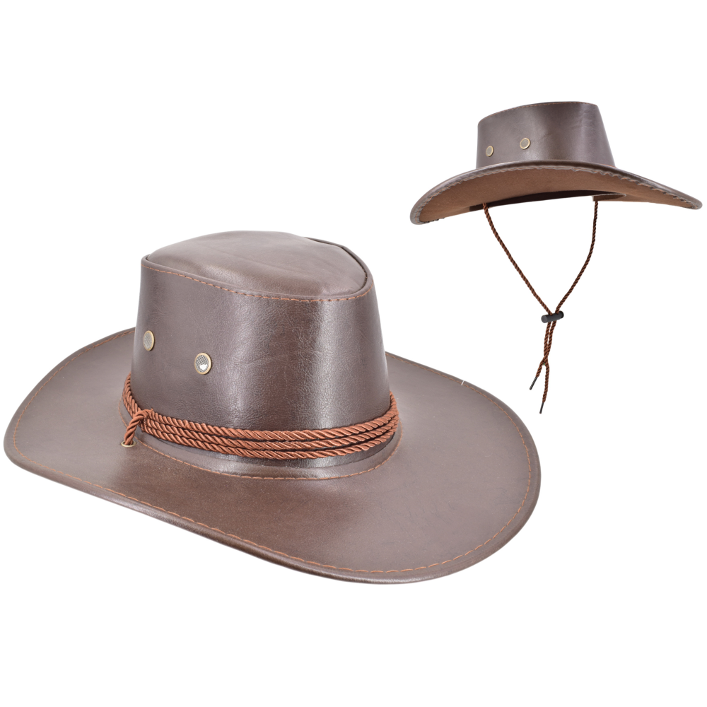 Faux Leather Cowboy Hat