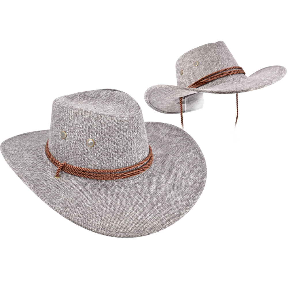 Grey Fabric Cowboy Hat