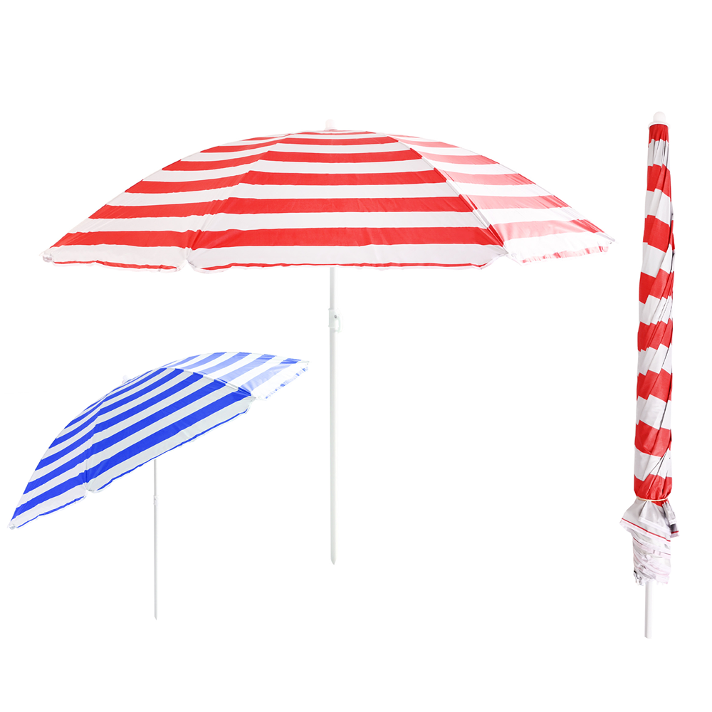 34" Rib Uv Beach Parasol With Tilt