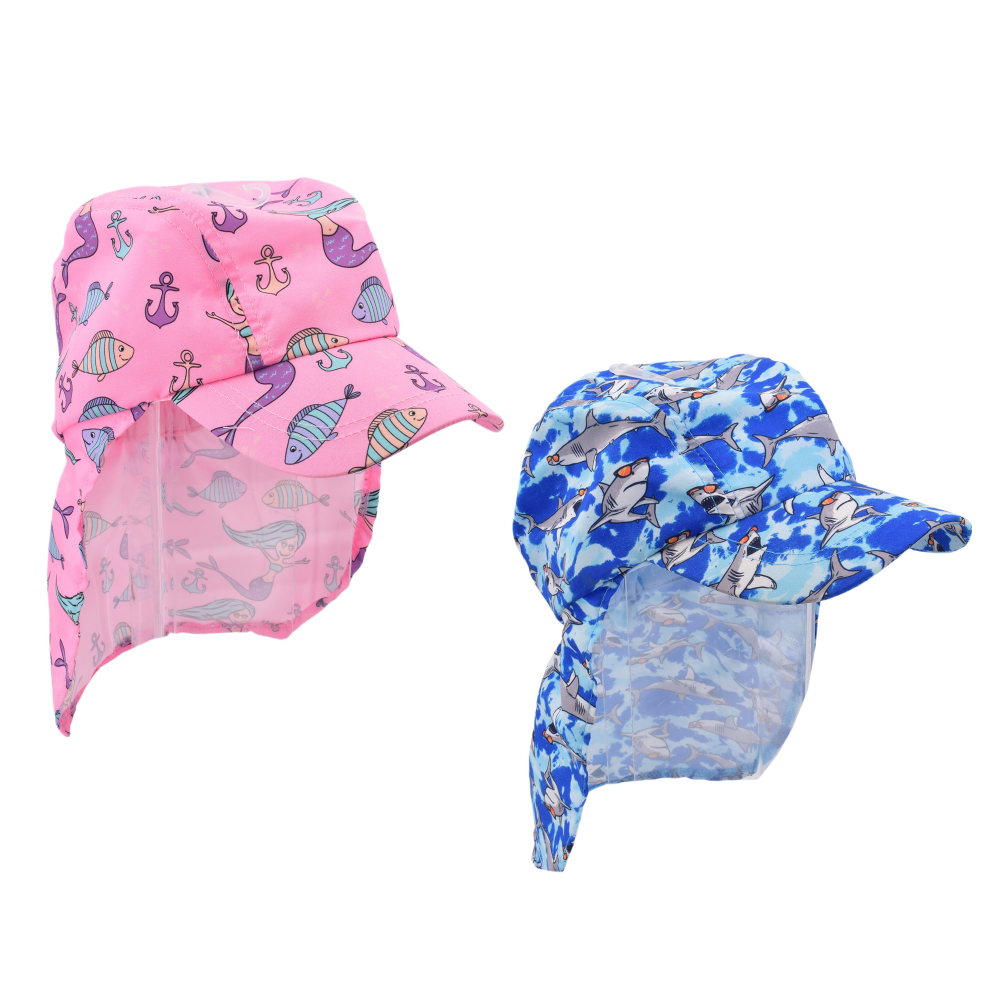 Kids UV Protective Beach Cap with Face Shield