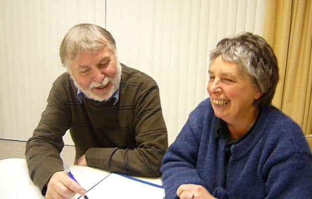 Ann and Alan laughing