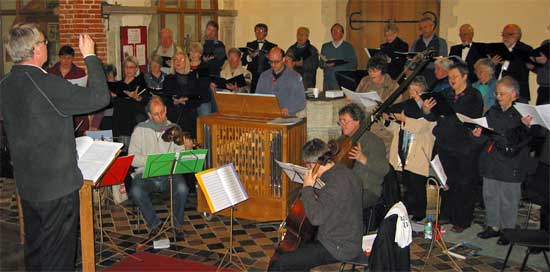 The Stondon Singers and The Meridian Sinfonia in rehearsal