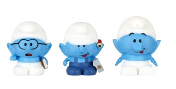 The Smurfs : Micro Village - Micro Smurf 3 Pack - Brainy, Handy And Clockwork - 2013 - NEW