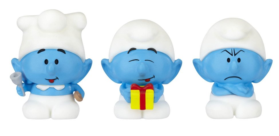 The Smurfs : Micro Village - Micro Smurf 3 Pack - Cook, Jokey And Grouchy -