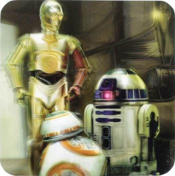 Star Wars : The Force Awakens - The Droids Lenticular 3D Coaster - NEW