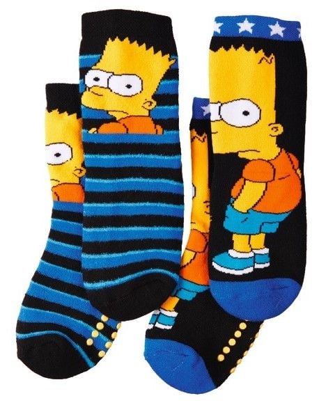 The Simpsons - Kids Plush Slipper Socks - 2 Pairs - NEW