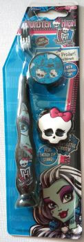 Monster High - Suction Cup Toothbrush With Cap And Charm - Blue - NEW - 2014