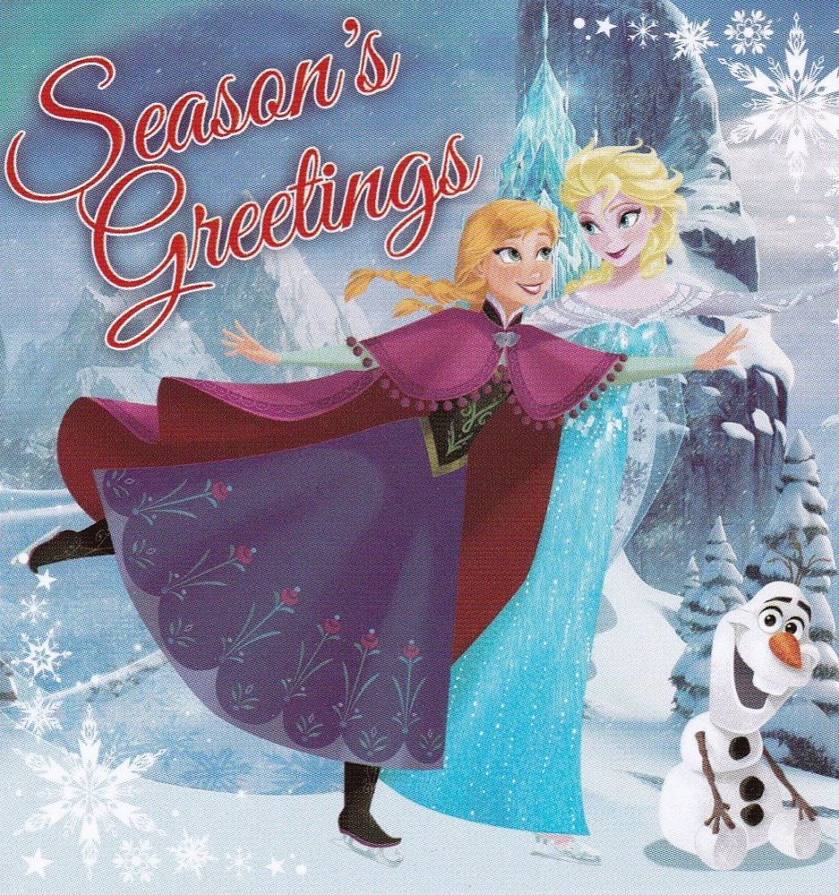 Frozen Mini Christmas Card - Elsa And Anna Skating - NEW