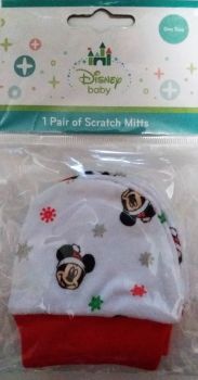 Mickey Mouse - Christmas Baby Scratch Mitts - Disney - NEW