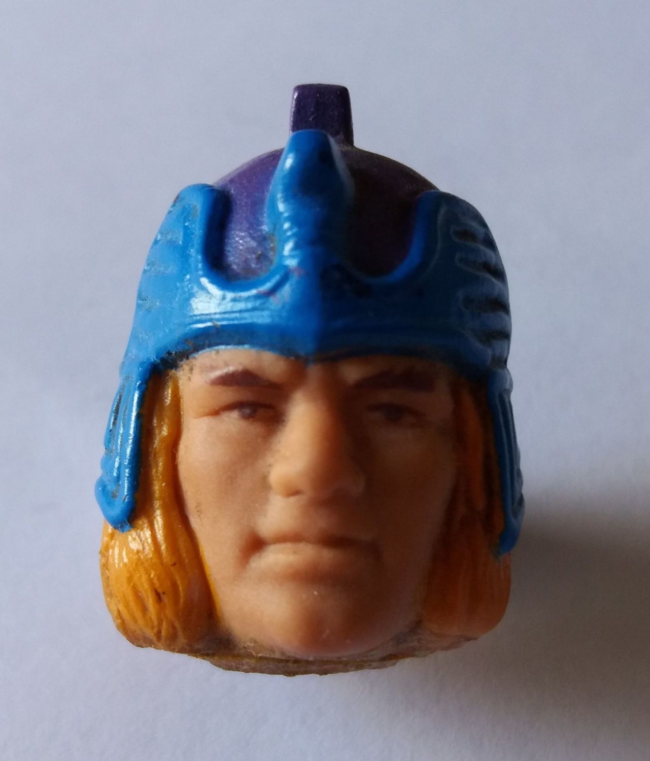Action Figure Head Blue Helmet