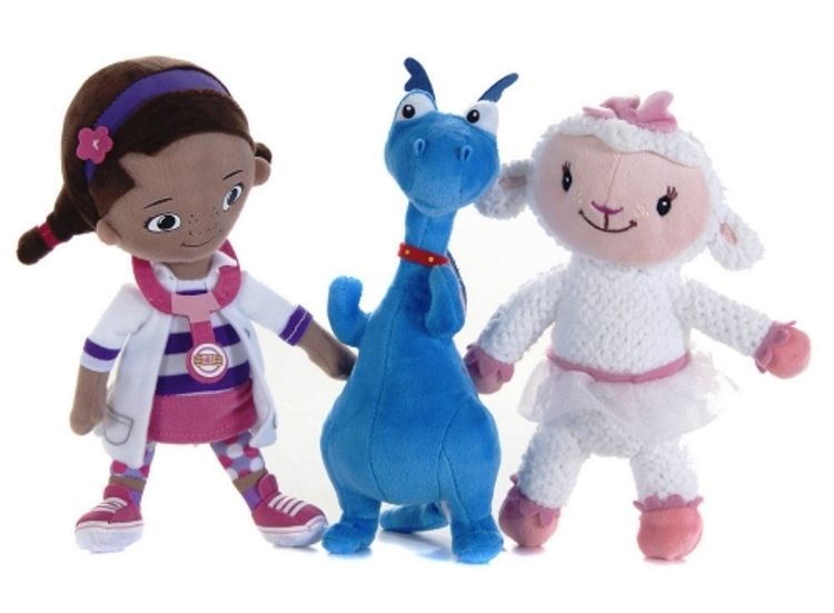 Doc McStuffins - Soft Plush Toy Set - Doc, Lambie & Stuffy 3 Pack - Disney 
