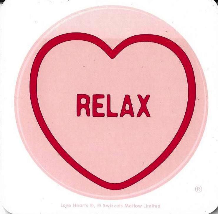 Swizzels Matlow - Love Hearts Coaster - Relax - NEW