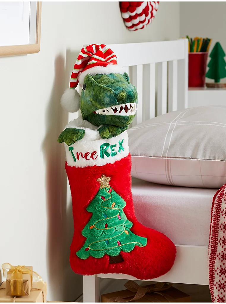 Christmas Dinosaur Animated Stocking - Sings 