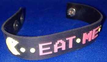 Pac Man Eat Me Rubber Wrist Band - NEW