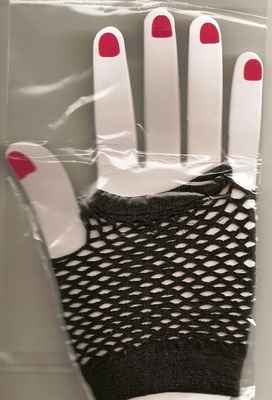 Madonna-style Black Fishnet Fingerless Gloves - NEW