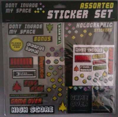 Space Invaders Style Sticker Set - NEW