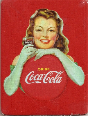 Coca Cola Vintage Style Magnet - Brunette Girl With Gloves - NEW