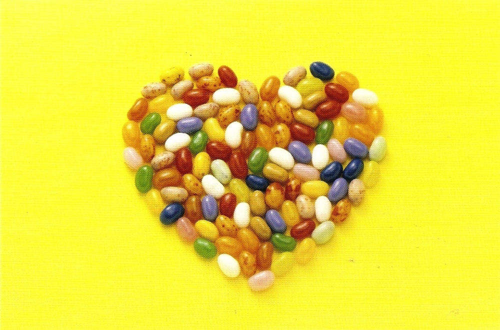 Heart-Shaped Jelly Beans Postcard - NEW