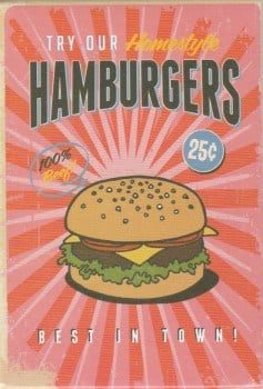 Retro Style Magnet - Hamburgers - NEW