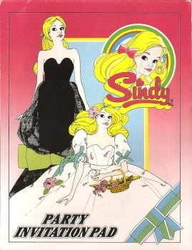 Sindy - Party Invitations - Book Of 11 - 1986
