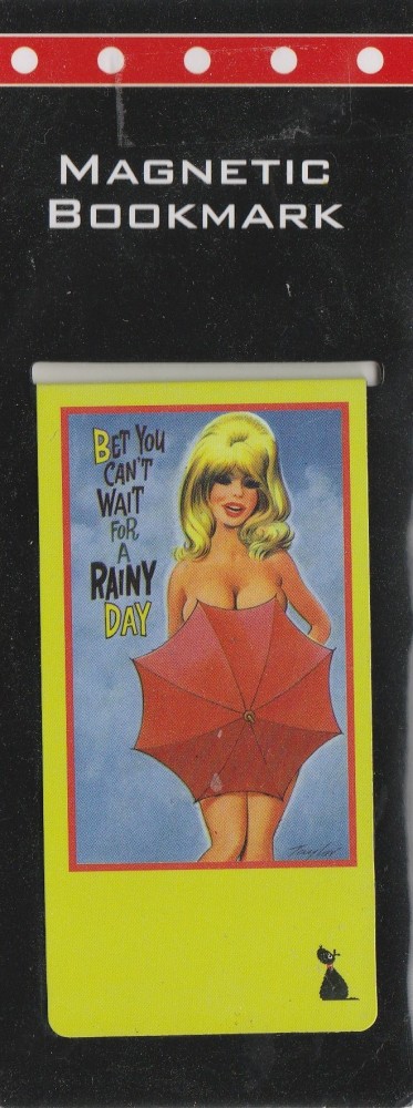 Bamforth Cheeky Postcard Magnetic Bookmark - Rainy Day - NEW