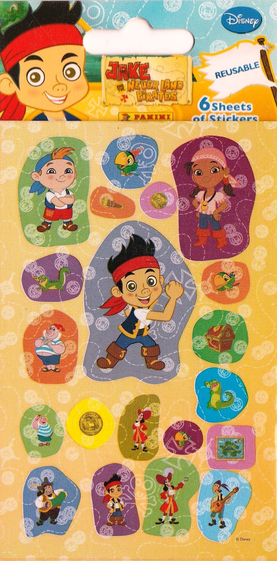 Jake And The Never Land Pirates - Mini Stickers - 6 Sheets - NEW