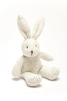 Organic Knitted Cotton White Bunny Baby Rattle