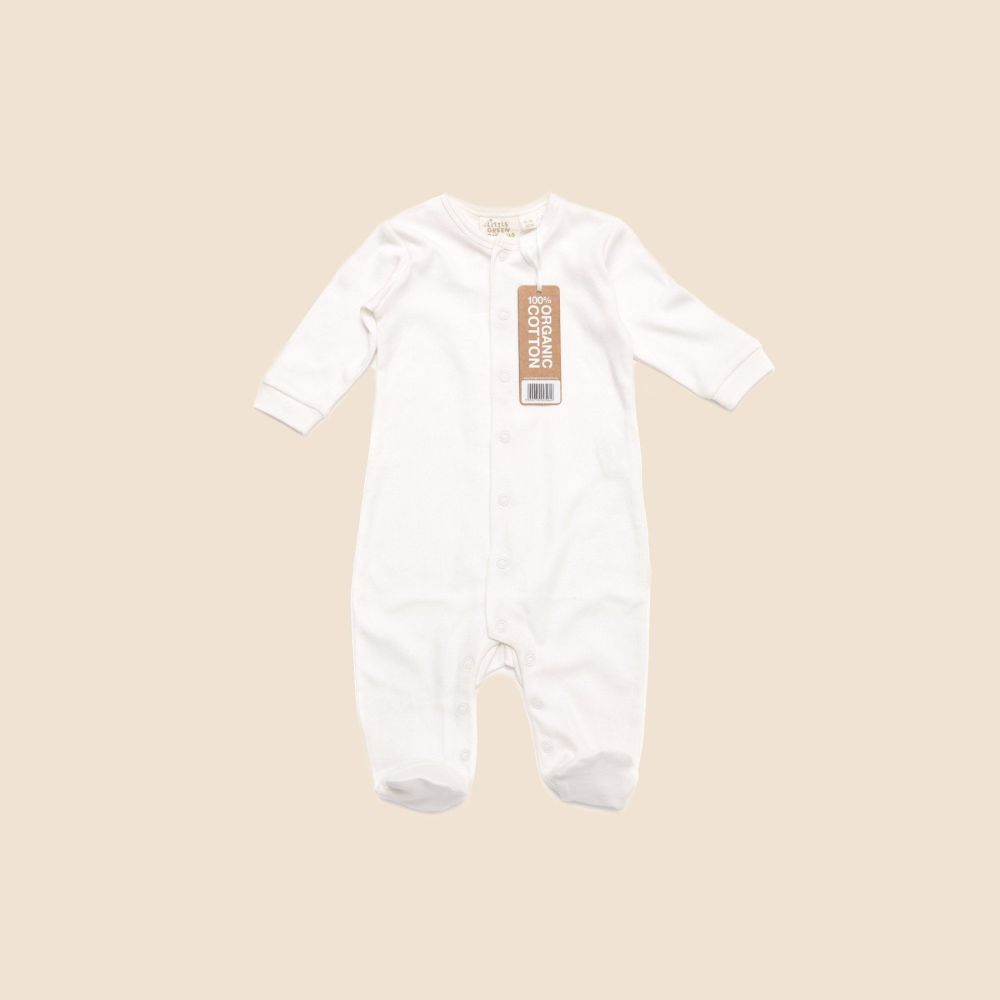 Long Sleeved Footed Natural playsuit