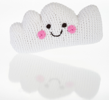 Fair Trade Crochet Cotton Friendly Cloud Baby Rattle