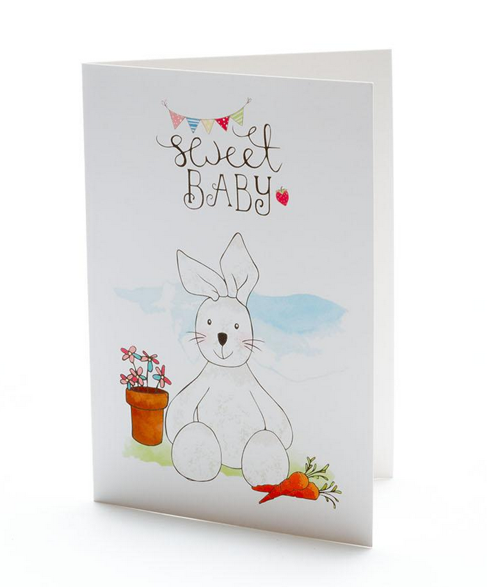 Sweet Baby White Bunny Greeting Card 
