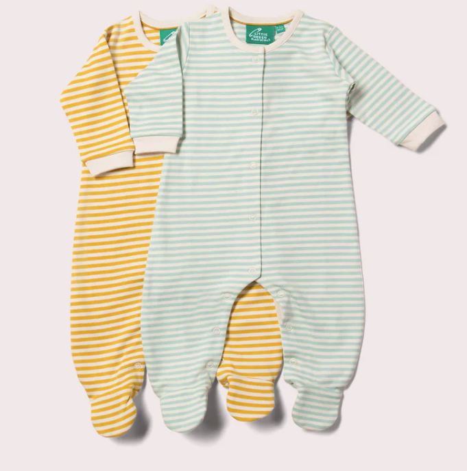 Yellow Or Light Blue Striped Babygrow