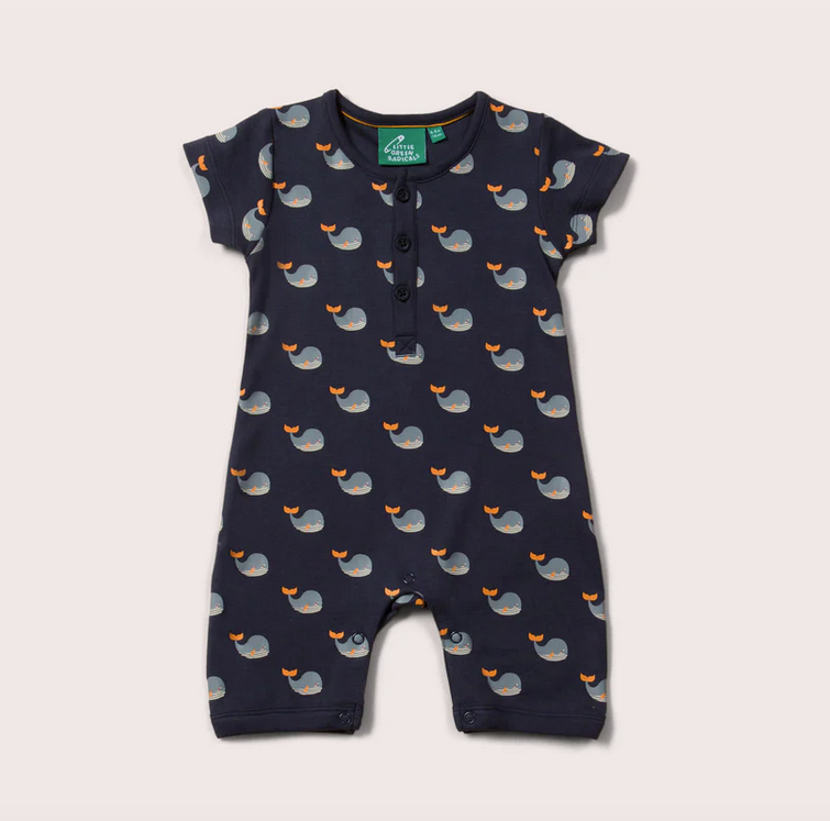 Whale Song Organic Shortie Romper.