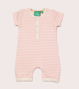 Pink &amp; White Striped Playsuit