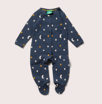 Navy Waffle Stars Babygrow