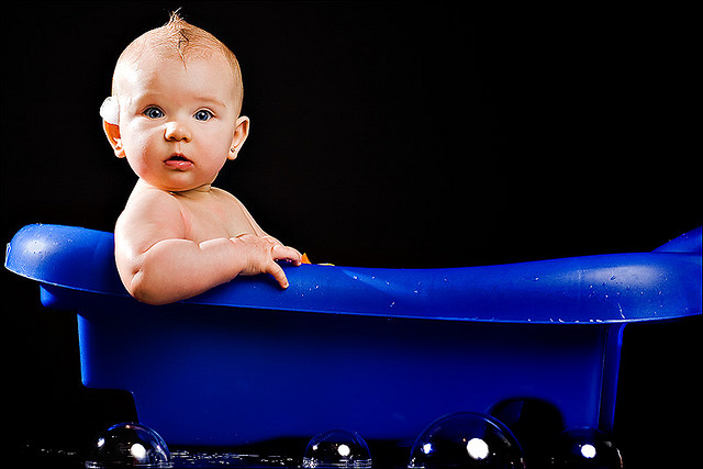 baby in bath