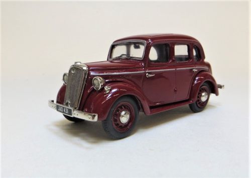 BHC 01: 1946-48 WOLSELEY EIGHT SALOON. HAND BUILT IN WHITE METAL. BURGUNDY 