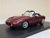 TVR GRIFFITH METALLIC RED, BEIGE INTERIOR OPEN. SCALE 1:43.