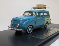 1949 CROSLEY, BLUE WITH ROOF RACK AND SUITCASES.