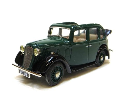 1936 AUSTIN CONWAY OPEN CABRIOLET, GREEN WITH BLACK MUDGUARDS.