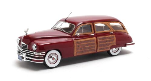 1948 PACKARD EIGHT WOODY STATION WAGON, DARK RED.