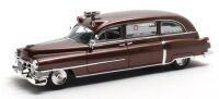 1951 CADILLAC SUPERIOR AMBULANCE, METALLIC BROWN.