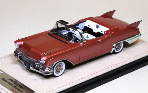 1 STAMP: 1957 CADILLAC ELDORADO BIARRITZ, OPEN. DUSTY ROSE METALLIC.