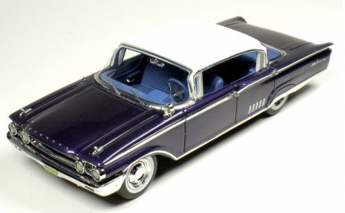 1 1960 MERCURY PARK LANE, 4-DOOR SEDAN, WHITE OVER AZTEC TURQUOISE. ARRIVAL