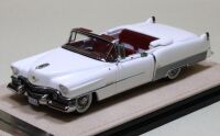 1 STAMP: 1954 CADILLAC ELDORADO OPEN CONVERTIBLE, WHITE WITH A BURGUNDY INTERIOR.
