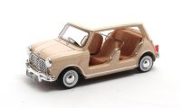 1 1962 AUSTIN MINI BEACH CAR, WHITE OVER BEIGE: HER MAJESTY, THE QUEEN.