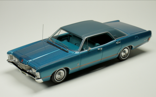 1 1968 MERCURY BROUGHAM SEDAN, GULFSTREAM AQUA METALLIC.